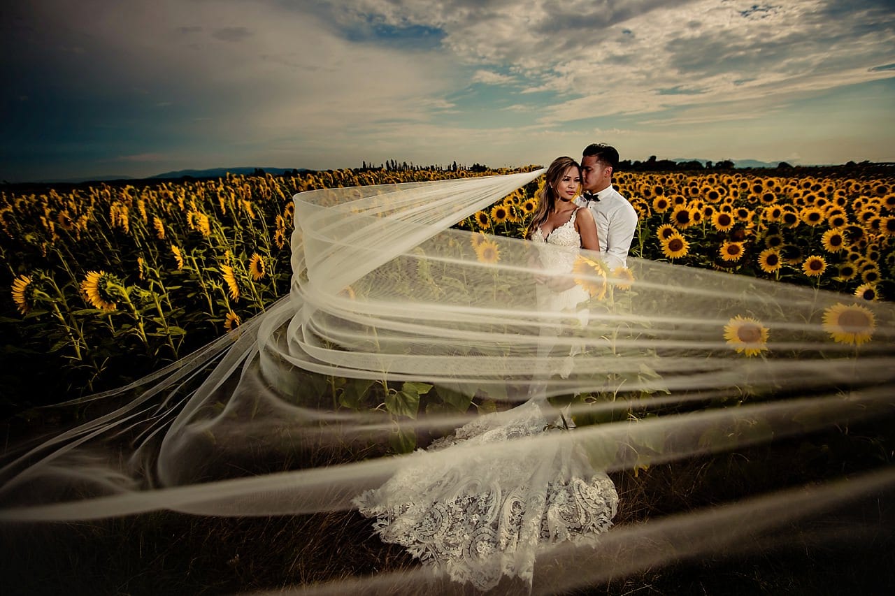 The romantic region of Tuscany, amidst rolling vineyards, picturesque landscapes, and timeless charm, they embarked on an after-wedding shoot